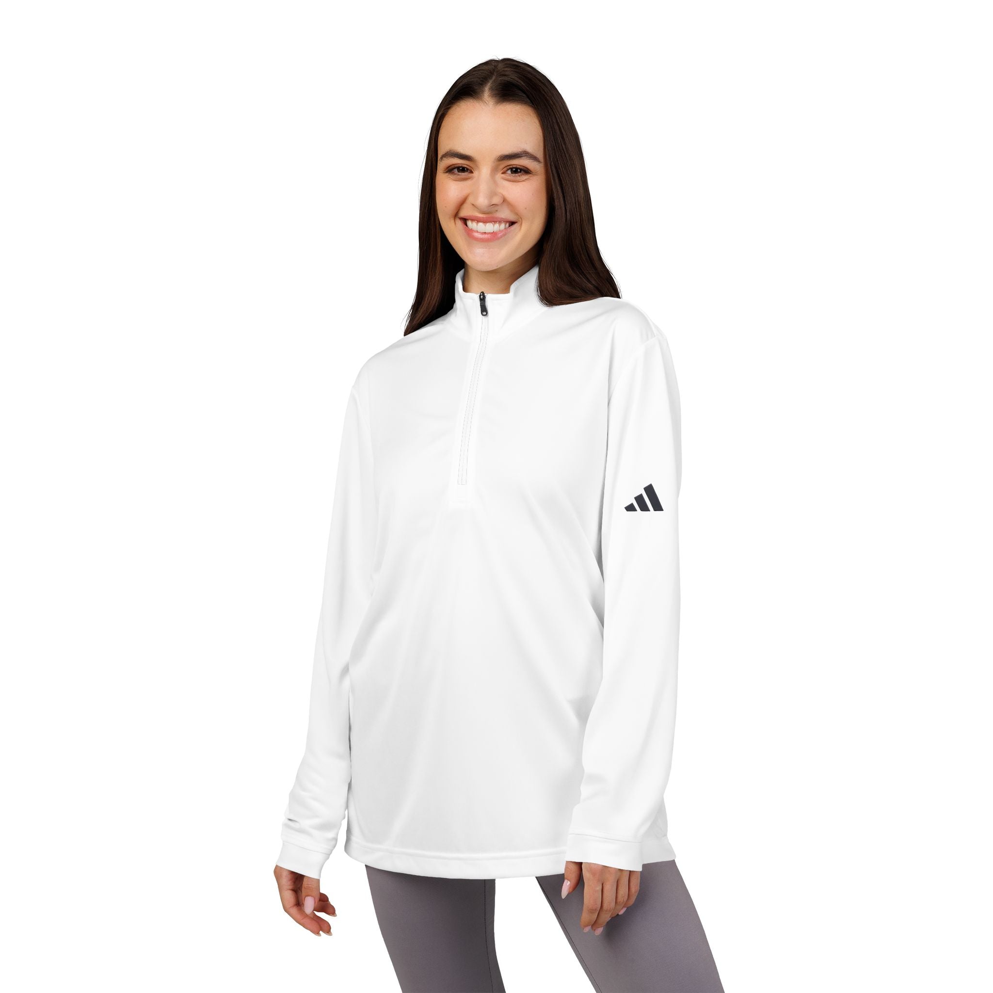 Custom Unisex adidas Quarter-Zip Pullover with Personalized Logo – Sustainable Comfort & UPF 50+ Protection
