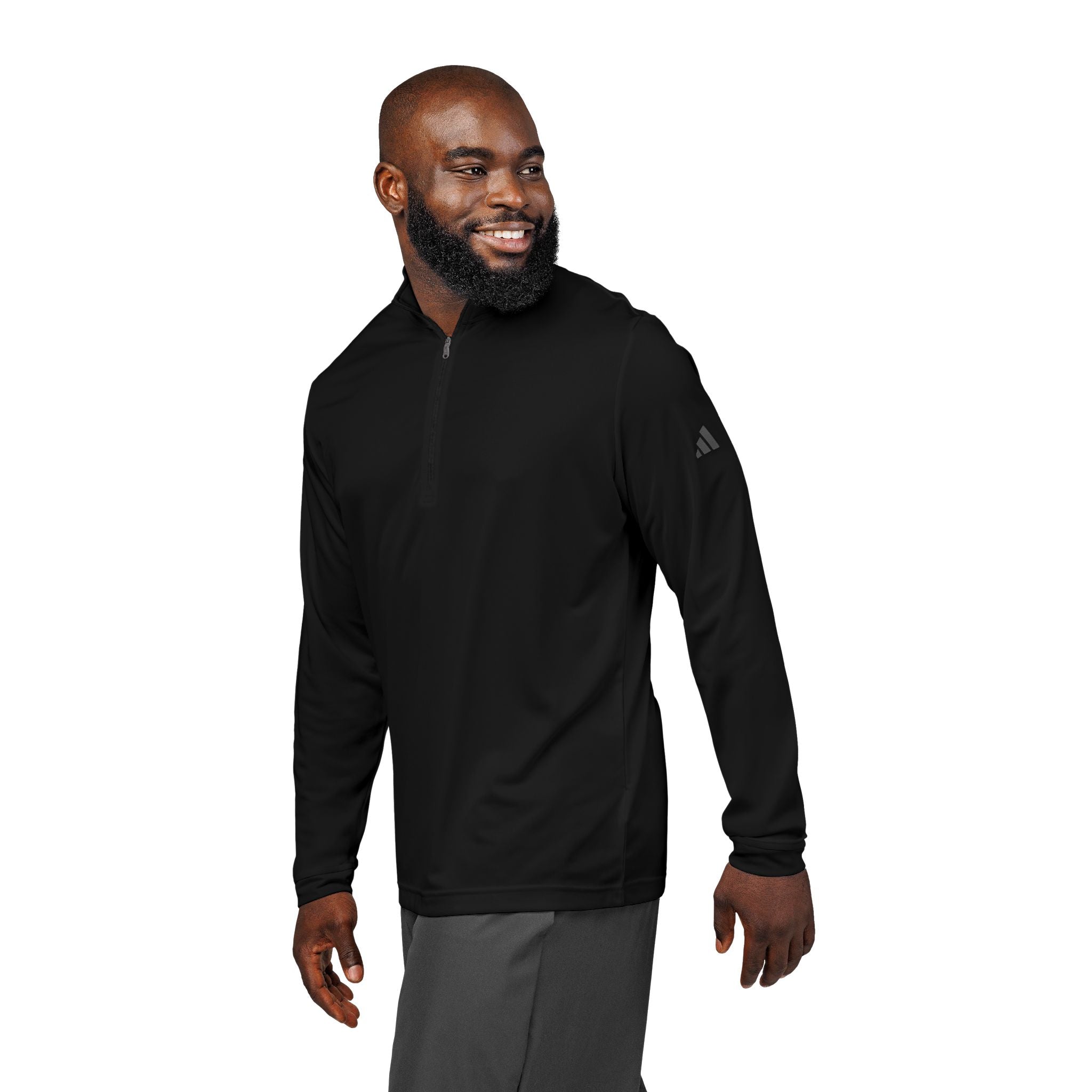 Custom Unisex adidas Quarter-Zip Pullover with Personalized Logo – Sustainable Comfort & UPF 50+ Protection